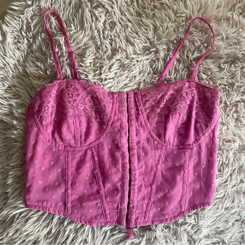 LA Hearts Lace Corset Top